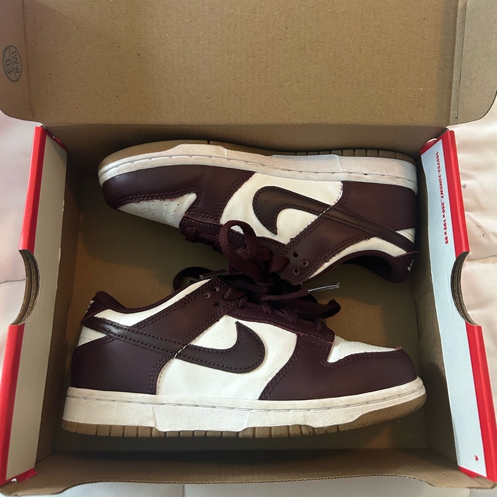 Nike Burgundy and White Athletic Shoes